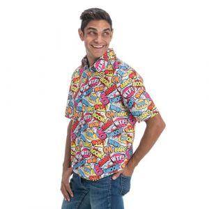 Ruedelafete Chaks - Chemise de fête, tenue vintage des années 90, chemise homme pour festival, carnaval, été