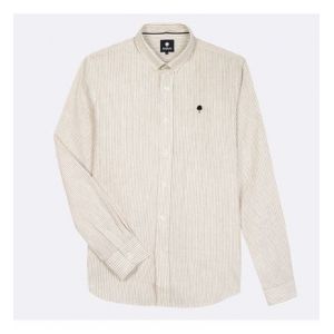 Faguo Chemise en coton et lin IVOY Beige - Couleur Beige - Taille XL