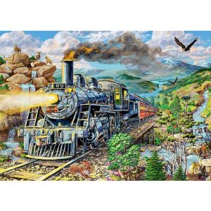 Wooden City Puzzle 505 pièces/50 formes en bois : Chemin de Fer