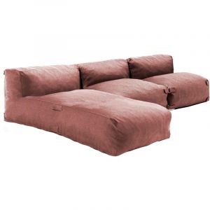 Oviala Salon de jardin modulable 3 places avec m&eacute;ridienne terracotta - Mixi