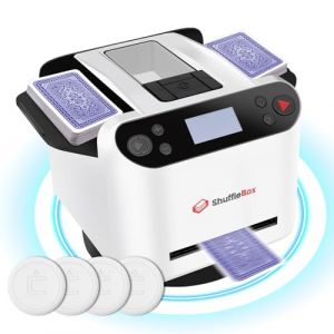 Mélangeur de Cartes Automatique Automatique 2 en1 Ultra Silencieux Rechargeable Blanc
