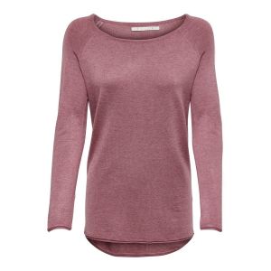 Only Onlmila Lacy L/S Long Pullover Knt Noos, Pull Femme, Rose (Mesa Rose Detail:W. MELANGE), 42 (Taille fabricant: X-Large)