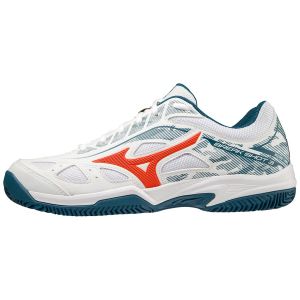Mizuno BREAKSHOT 3 AC, Chaussure de Tennis Homme, Blanc Cerise marocain, 42.5 EU