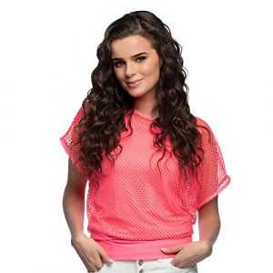 Boland Top filet de pêche, taille M - L, t-shirt, haut sexy pour femme pour disco ou fête, costume, carnaval, fête à thème