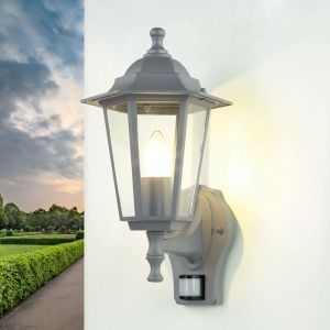 Lampe d'extérieur avec détecteur de mouvement Anthracite E27 Rustique Extérieur - Anthracite