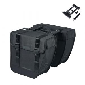Basil Bicycle bag double tour black mik 28l