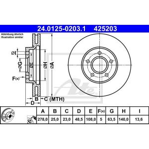 Image de ATE Jeu de 2 disques de frein 24.0125-0203.1