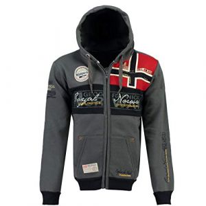 Geographical Norway Sweat zipp&eacute; &agrave; capuche Flyer Gris Fonc&eacute; - Taille L;M;XL;XXL