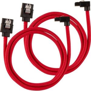 Corsair Câble SATA gainé Premium 60 cm connecteur coudé (coloris rouge)