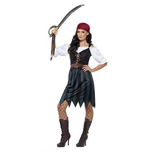 Pirate Deckhand Cost e Blue With Shirt Mock Waistcoat Skirt Belt Bandana [Vêtements]