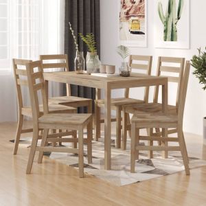 VidaXL 3106442 Ensemble à dîner 7 pcs Bois d'acacia solide