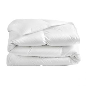 Blanc des vosges Couette satinée à carreaux enveloppe 100% coton