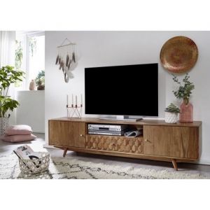 Meuble tv 188x40 Acacia laqu&eacute; Bois naturel mosayk 105 - natur