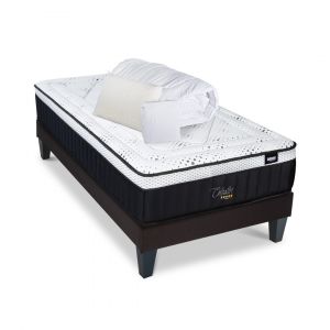 BELLECOUR LITERIE - Pack Pr&ecirc;t &agrave; dormir CELESTIN 2.0 90x190 cm - Matelas M&eacute;moire de forme + Sommier + Accessoires