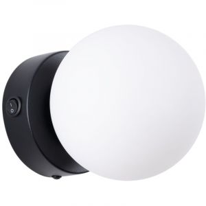 SOLLUX LIGHTING Applique murale You, noir, &Oslash; 12 cm, acier/verre