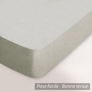 Linnea Drap housse uni 120x190 cm 100% coton ALTO Chamois