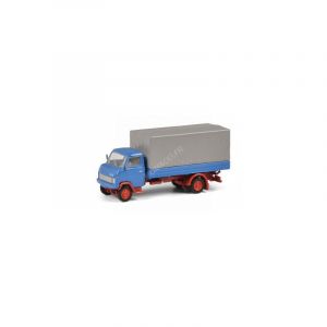 Image de Schuco Hanomag F55-Mod&egrave;le de Voiture &agrave; l'&eacute;chelle 1:87-Bleu/Rouge avec b&acirc;che Grise, 452648900