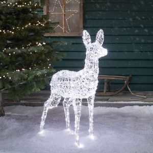 Lights4Fun Biche de Noël Lumineux en Acrylique Swinsty à LED Bicolore