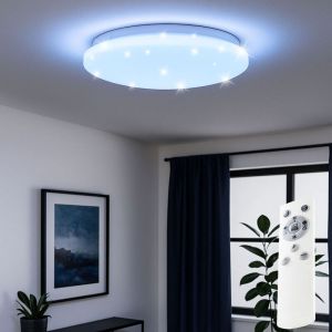 Brilliant AG Heddy Plafonnier LED 39 cm - Blanc - 22W LED int&eacute;gr&eacute; - Smart Tuya App Control
