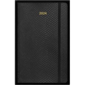 Moleskine Agenda civil semainier 2024 12 mois Grand Format Boîte Cadeau Precious Ethical Boa Noir