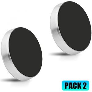 2x Support Telephone Voiture Magnetique Portable Universel Pour Iphone Samsung Huawei Xiaomi Redmi Aluminium - Argente
