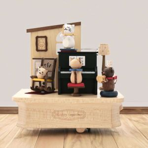 Bo&icirc;te &agrave; musique Chats jouant du piano Wooderful Life