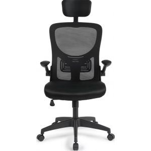 Lifa Living Chaise de bureau Liverpool - 116,5-126,5 x 63 x 60,5 cm - Noir