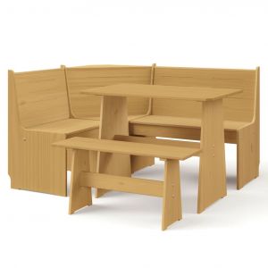 VidaXL Meubles à dîner 3 pcs Marron miel Bois de pin massif