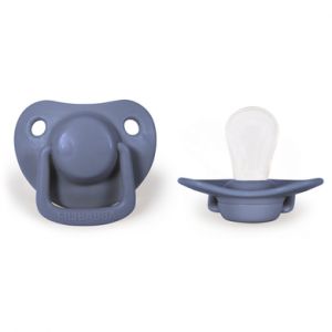 Image de Filibabba Lot de 2 tétines, en silicone dans de belles couleurs mates, adaptées à la mâchoire, design danois, 2 pièces avec boîte à tétine