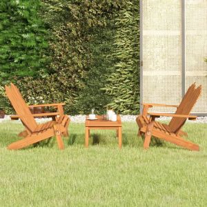 VidaXL Ensemble de salon de jardin Adirondack 3 pcs bois acacia solide Brun