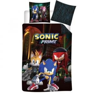 Image de Nintendo Sonic Black - Parure de Lit Enfant Gamer, Housse de couette 140x200 cm, une Taie d&rsquo;oreiller 63x63 cm
