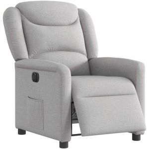 VidaXL Fauteuil inclinable &eacute;lectrique gris nuage tissu