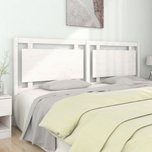 VidaXL Tête de lit Blanc 205,5x4x100 cm Bois massif de pin - Blanc