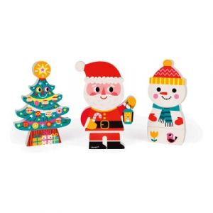 Janod 3 Funny Magnets Le Père Noël et ses amis