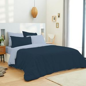 Univers décor Pack complet 6 pièces Marine-Bleu Ciel réversible housse de couette pour lit 140 x 190 cm