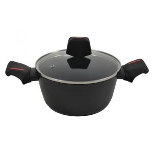 Royalty Line Casserole en aluminium forgé avec revêtement en marbre, compatible gaz, électrique, céramique, halogène et induction - 28 cm, couleur marbre