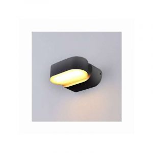 Optonica Applique LED murale 6W étanche IP54 Noir - Blanc Chaud 3000K