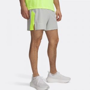 Under Armour Short Launch Elite 5" gris vert fluorescent - S
