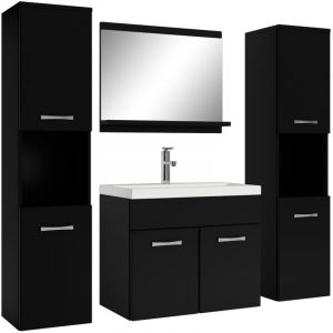 Badplaats - Meuble de salle de bain Montreal xl 60 cm Noir mat - Armoire - Noir mat