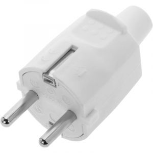 Branchez Schuko mâle droit blanc