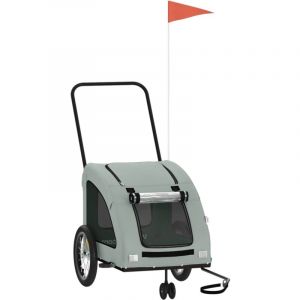 VidaXL Remorque de vélo pour animaux de compagnie gris