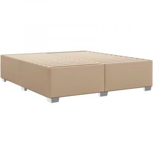 VidaXL Cadre de lit Cappuccino 200x200 cm Similicuir, sommier, cadre de lit plateforme, cadre de lit rembourr&eacute;, meuble de chambre &agrave; coucher