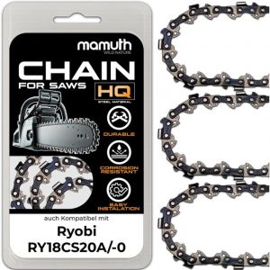 Oem 3x Cha&icirc;ne de tron&ccedil;onneuse 20cm 1,1mm 3/8' 33TG pour Ryobi RY18CS20A, RY18CS20A-0