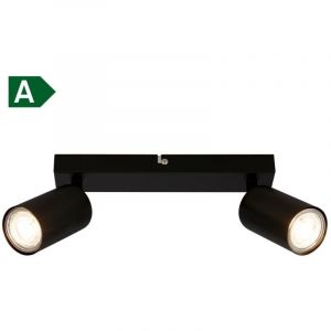 B.K.Licht - EEK A Lampe de plafond LED orientable, 3000 K blanc chaud, 2 W chacun, 450 lumens chacun, environ 50 000 h lumière, plafonnier, salon, cuisine, plafond, 25,5 cm, noir