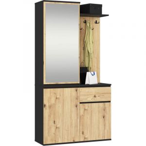 Akord - Ensemble D'entrée Entro Noyer/Noir Craft 95X35X183