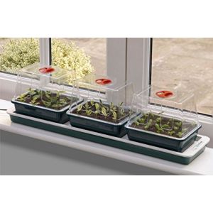 Trio de serres chauffantes 76 x 18 x 20,5 cm germination bouturage