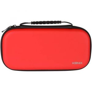 Konix Mythics Housse &eacute;tui de rangement et transport Carry Bag pour console Nintendo Switch - Rangement 8 jeux - Rouge