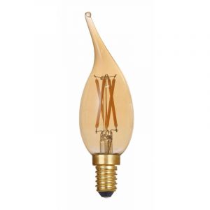 Aric Ampoule flamme coup de vent LED C35 - E14 - 4W - 2500&deg;K - 320lm - Dimmable - Ambr&eacute;e