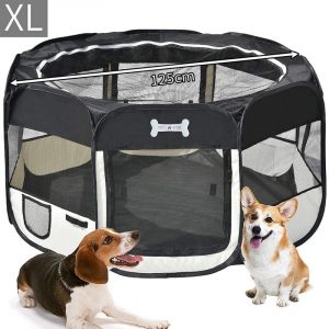 Melko - puppy run 125 x 125 x 64 cm maison de chiot enclos pliable pour petits animaux chiens chats lapins