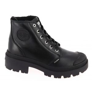 Palladium Boots, Pallabase Leather Femmes, 39 EU, Noir